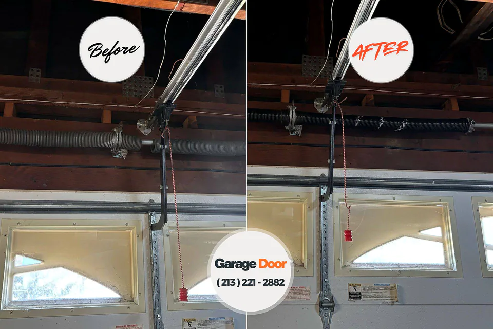 Before and after: garage door repair Forsyth, GA
